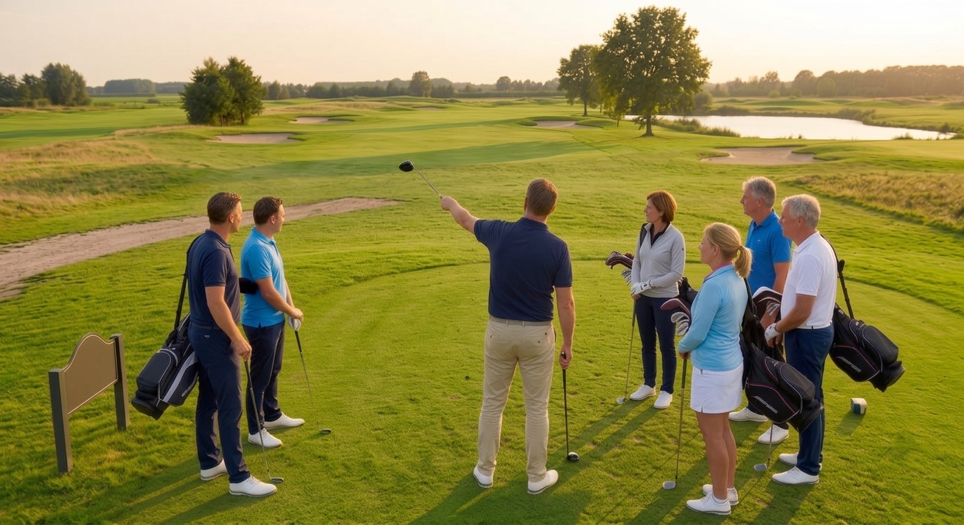 Groepsles van een golf-pro tijdens de GVB cursus in 1 dag