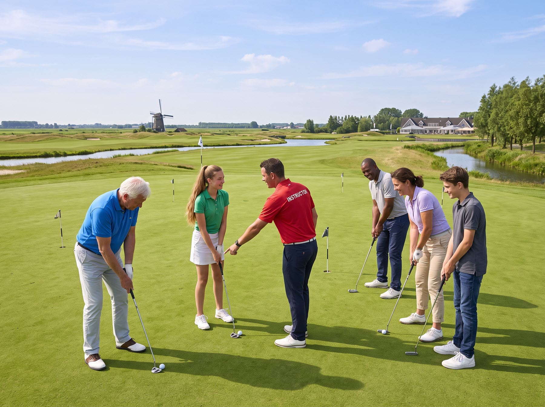 Cursisten oefenen putten tijdens de GVB-cursus in het weekend